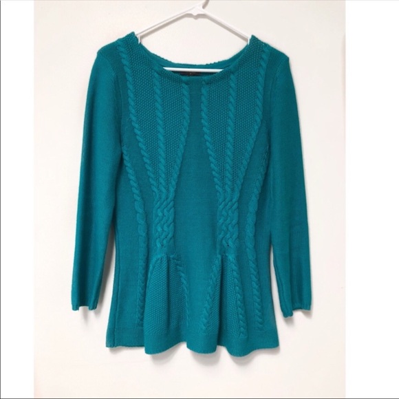 Teal Cupid Peplum Sweater - Picture 4 of 5